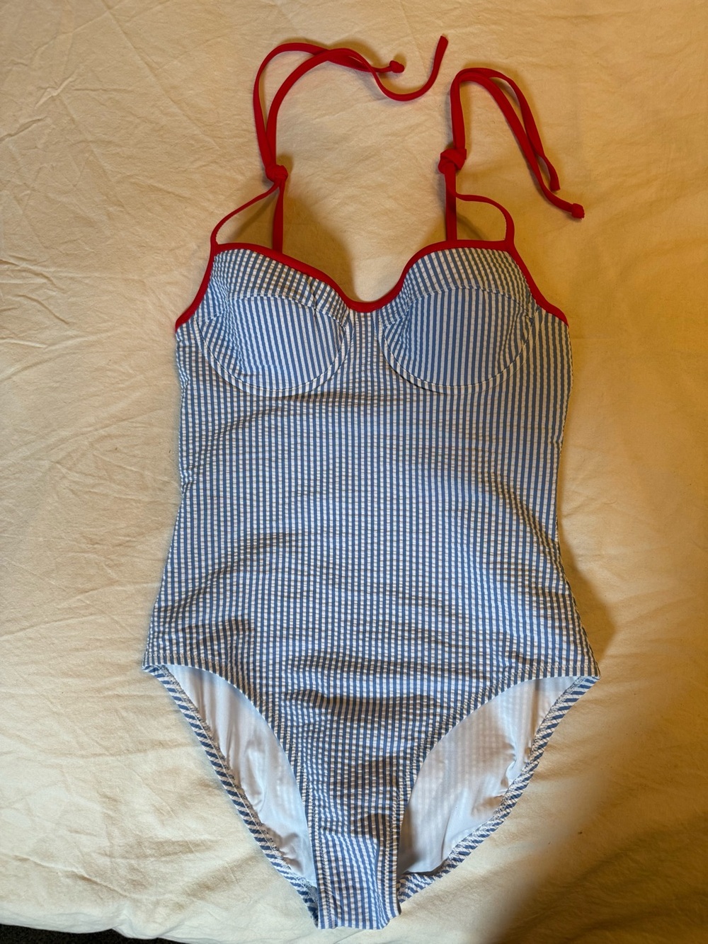 NWT J. Crew Seersucker One-Piece Swimsuit - Picture 6 of 6